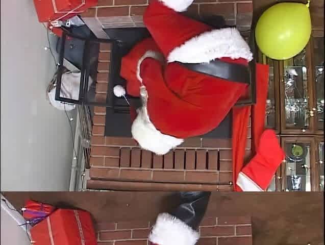 Large butt aged lady sucks and bangs a plump Santa's dick