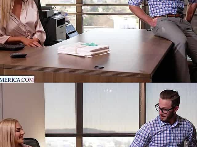 Kenzie Anne gets down and dirty with her co-worker after receiving a massage