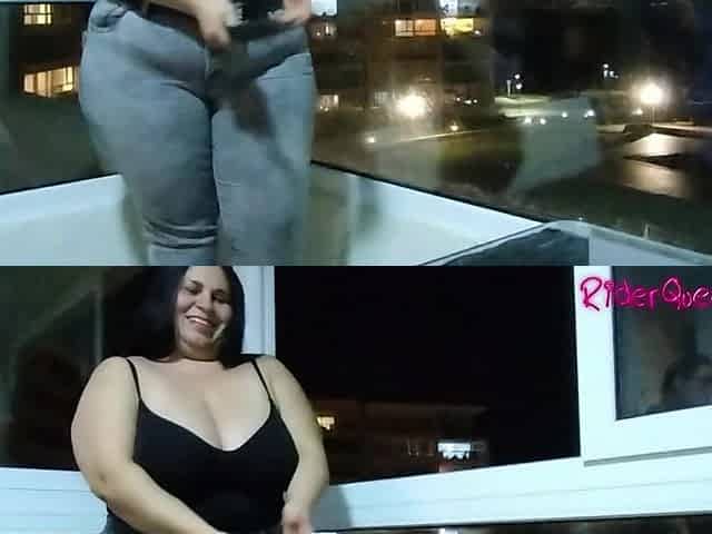 Sexy Hot Stepmother, Only Fans in Slow Motion, on the Balcony