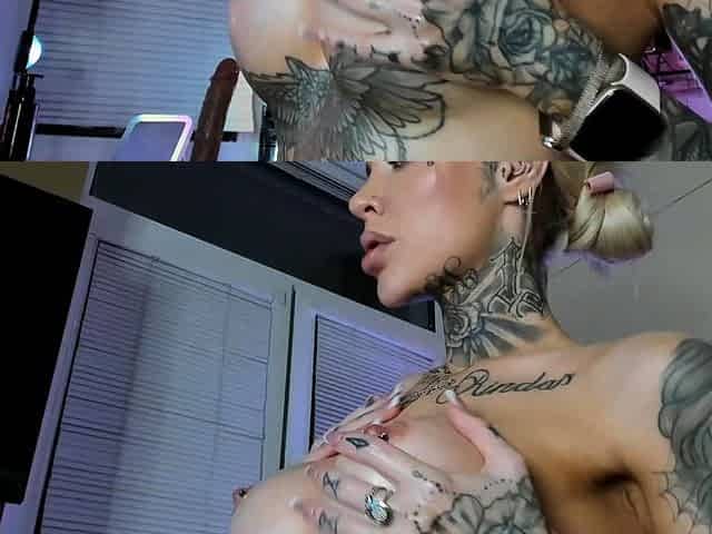 Hot blonde with big boobs solo