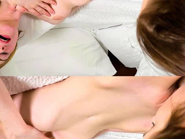 Horny lesbian teens fingering and licking