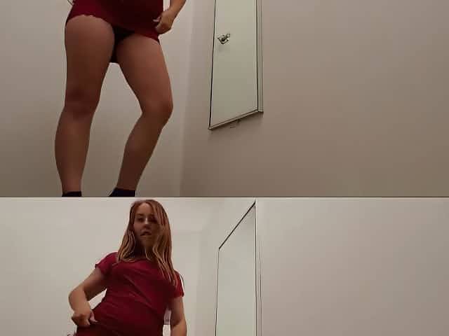 Teen Squirting 4x on Dressing Room Mirror