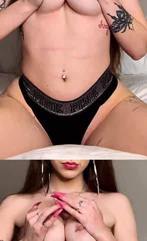 Thick exotic redhead Kat with big 36F boobs masturbates