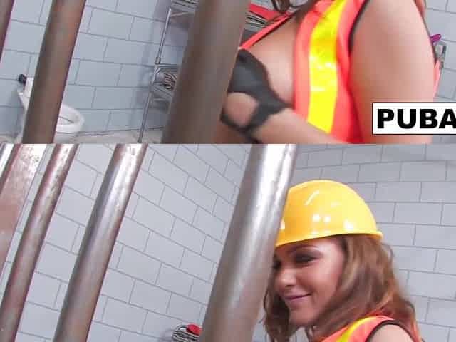 Breasty hottie gets in nature's garb