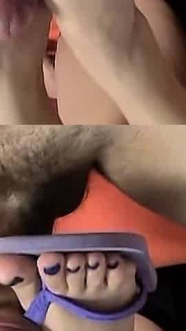 Sexy MILF in Hot Footjob POV