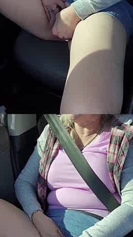 Hot Aged Jacks Off In The Car!