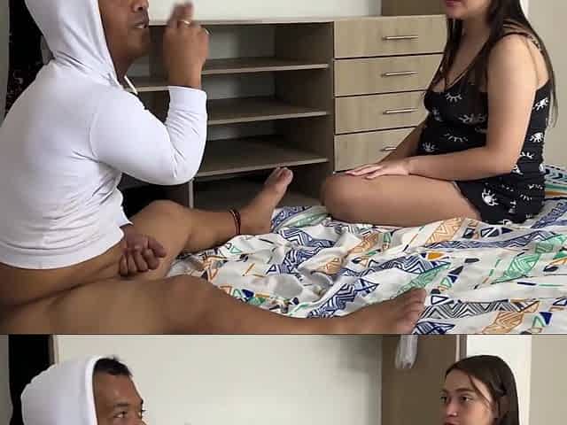 Midget stepbro wanna fuck his hot busty stepsister and cum on her ass