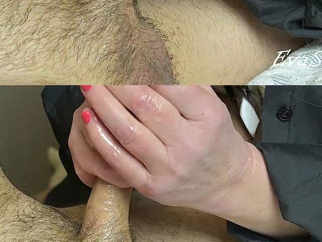 A lengthy gentle tugjob from a large-breasted mother i'd like to fuck