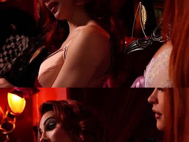 Lesbian Eve Angel licks big boobs