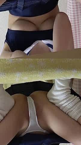 Girls Only Apartment in Japan, Big Tits Girls' Miniskirt Uniforms Leg and Wedgie G-string Panties Observed From Under the Desk