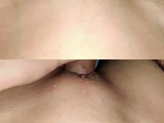 Large ejaculation on slender eighteen year old angel