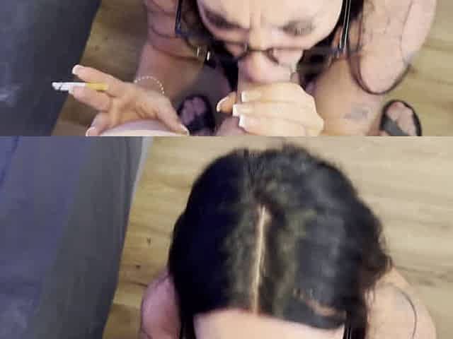 Sloppy smoking BJ