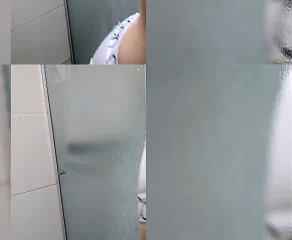Hawt teen taking shower wearing a white underware
