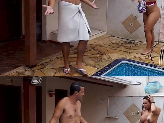 Pamela Santos fucks by the pool