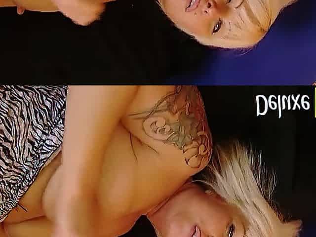 Sexy older golden-haired lady toying her vagina