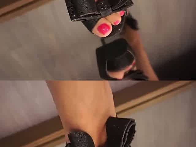 Her high heels are so hot, so as her nasty talking