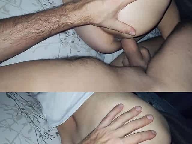 Slender muscular wife with natural titties is gently screwed by her lover