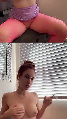 Pussy Play Smoking and Big Tits