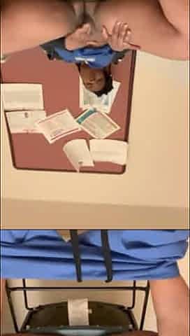 horny black nurse bate at work