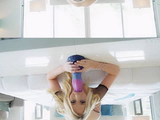 Rebel Rhyder rides huge dildo with her ass