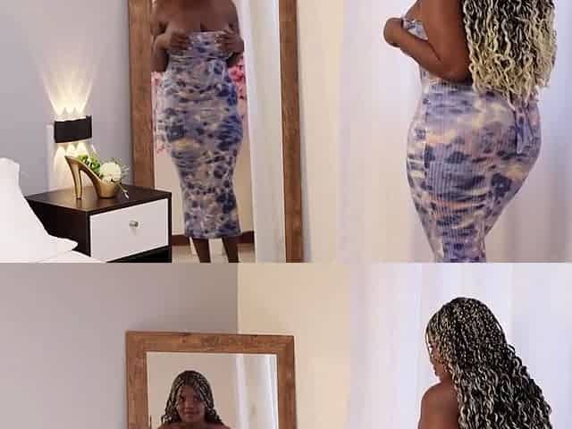 Angela, A Brunette Ebony With Big Tits And Ass, Passes Her