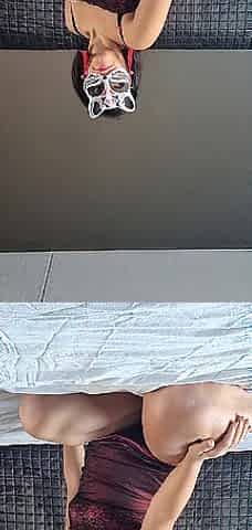 Oriental brunette hair sweetheart teasing onlyfans mask