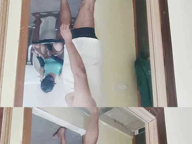 Stepsister Caught Peeing. Stepbrother Trys to Fuck Her in Different Positions