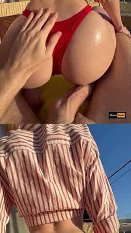 Risky public bang with stepsister. No groaning!