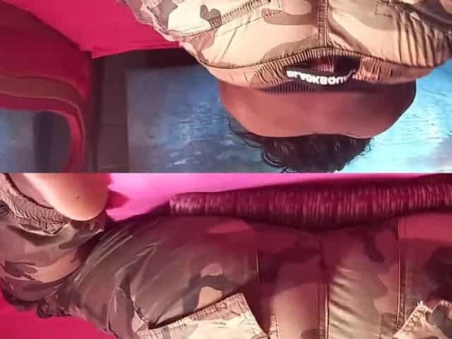 BLACK DRY HUMPING COUCH IN ARMY COBATE PANTIES OFTER THAT BABE EXPOSE HER VAGINA AND MASTERBATE????????