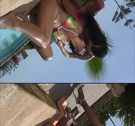 Two Latina Lesbians in the Pool