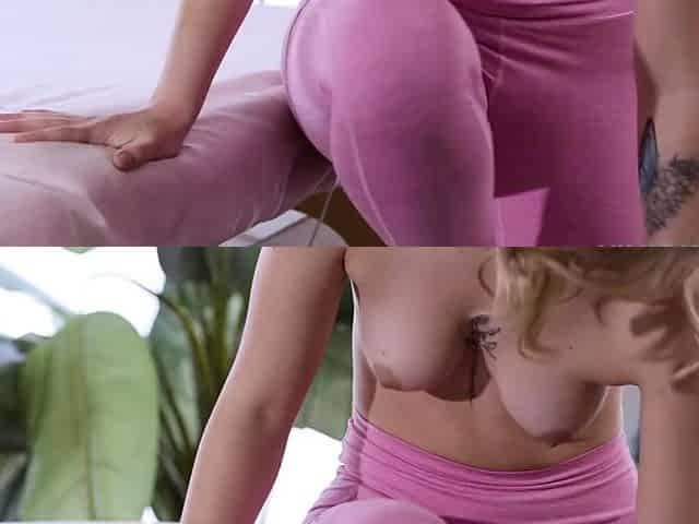 Amateur blonde gives great handjob