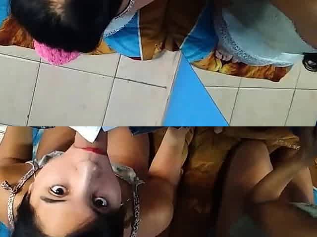POV Facial for a Sexy Brunette in Pajamas