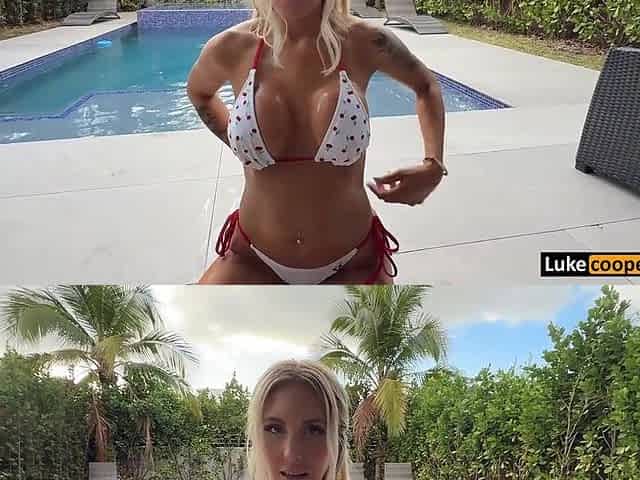 Hawt Golden-haired Stepmom Bangs Me Home Alone By Pool - Sarah Harlow - Luke Cooper