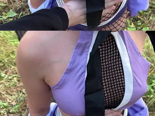 Hinata lost Naruto and was drilled in the forest