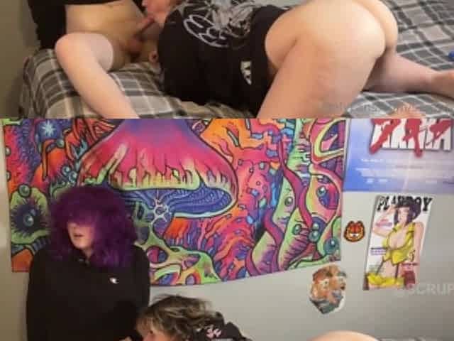 Passionate emo couple shares sensual homemade moments of desire