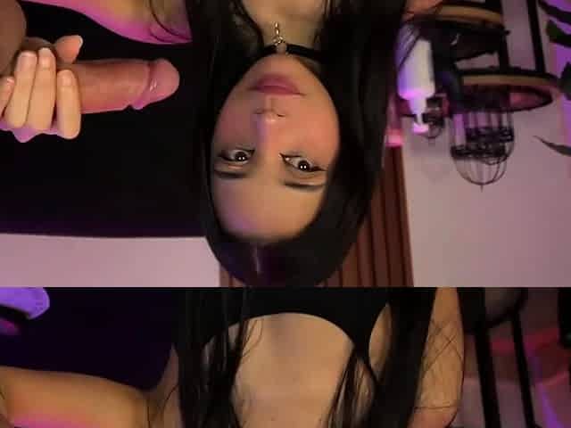 Tan brunette teen sucks and fucks big cock