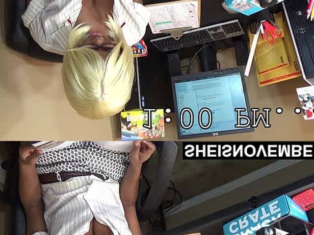 Secretary Giving Kinky Manager Hard Big Dick Point of View Blowjob and Missionary Fucking at Work Desk, Big Tits Sheisnovember