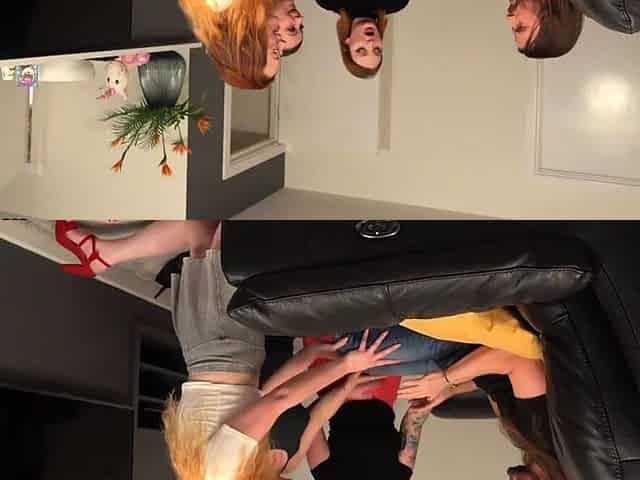 Three horny sluts gives handjob