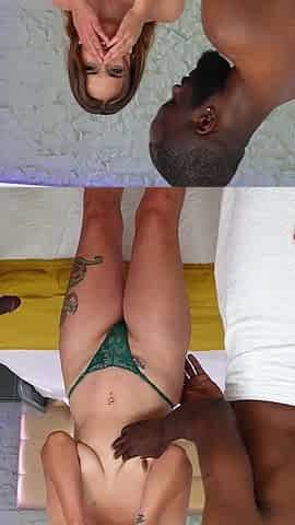 Black Double Penetration for a Redhead. Ammy Redhead, Interracial Slut in Fakings Black Fix