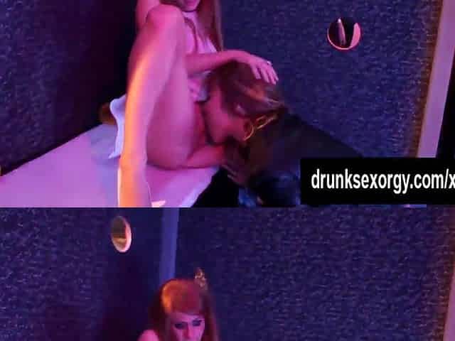 Moist lesbian babes dancing in the club