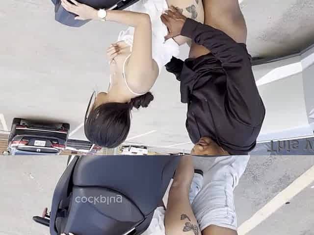 4"10 Cheerleader Bent Over Motorcyle