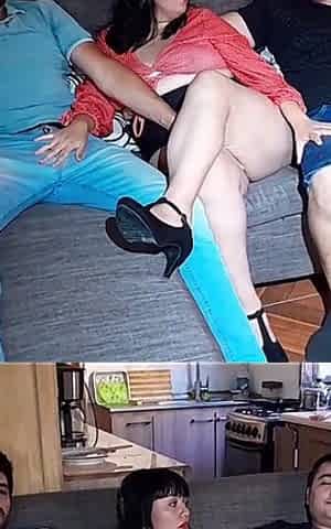 Hot Wife Fucks Her Indian Friend While Her Cuckold Husband Cooks Without Realizing It.