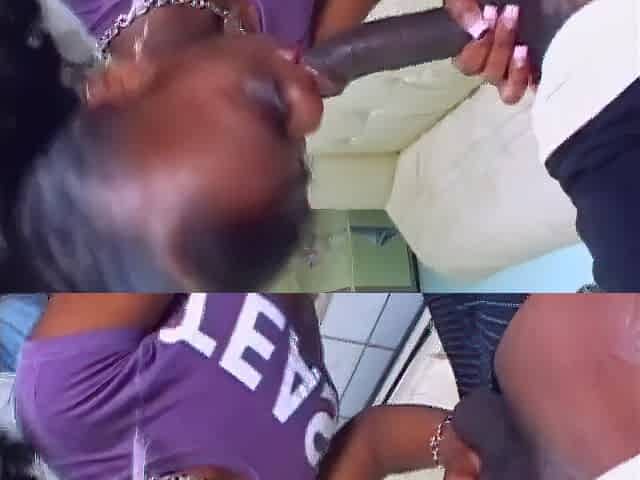 Ebony on ebony anal and blow job action