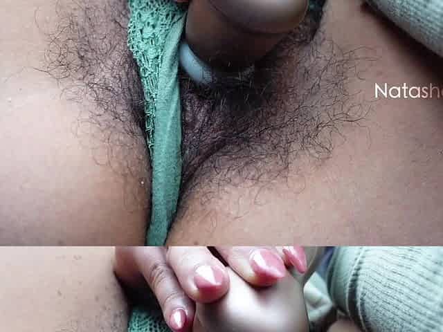 Hairy Pussy and Car Masturbation