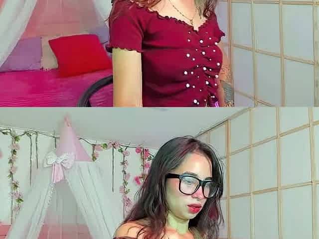 Redheaded pierced teen close up toy show