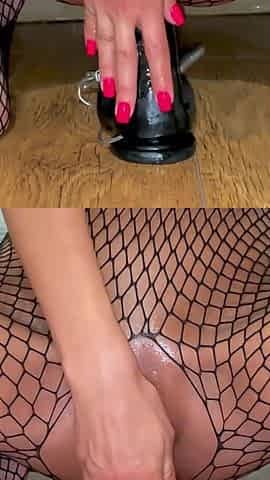 Adeline Murphy inserts the biggest BBC dildo in her pussy
