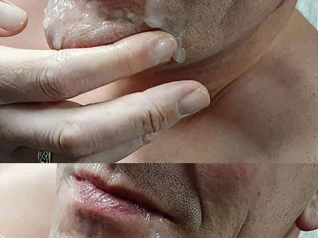 Married guy eating his own cum