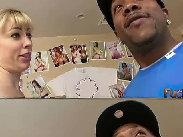 Blond Adrianna Nicole Takes Shorty's Thick Ebony Rod