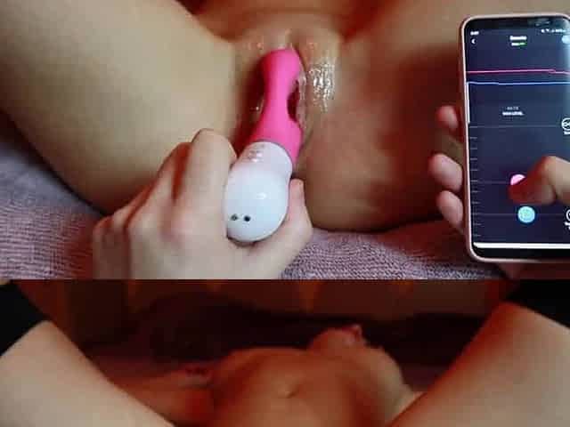 Blonde Teen's Lubed Pussy Moans with Rabbit Vibrator