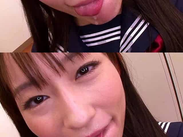 Japanese teen blowjob with creamy mustache